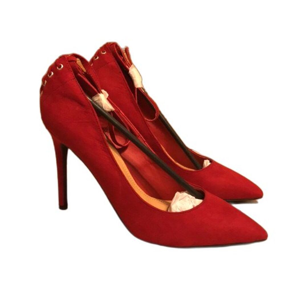 Anne Michelle red worship ankle strap heels size 9 new